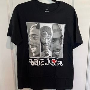 NWOT Philcos Poetic Justice Short Sleeve Crew Neck Graphic T-Shirt Black Men's S
